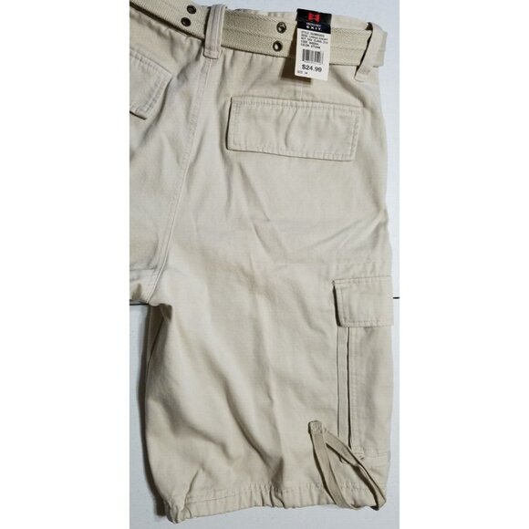Cargo Shorts Emergency Exit Cotton Stone Color Flat Front Pockets Men's 34 NWT - Picture 11 of 13